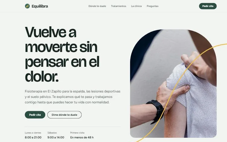 Portada de la web de Equilibra