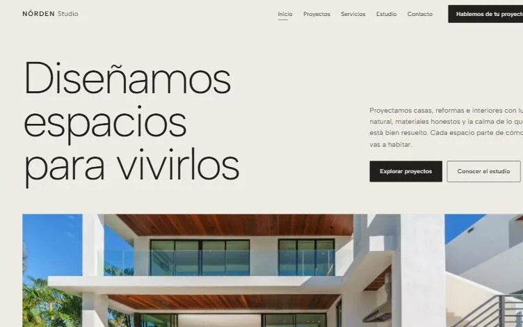 Portada de la web de NÓRDEN Studio